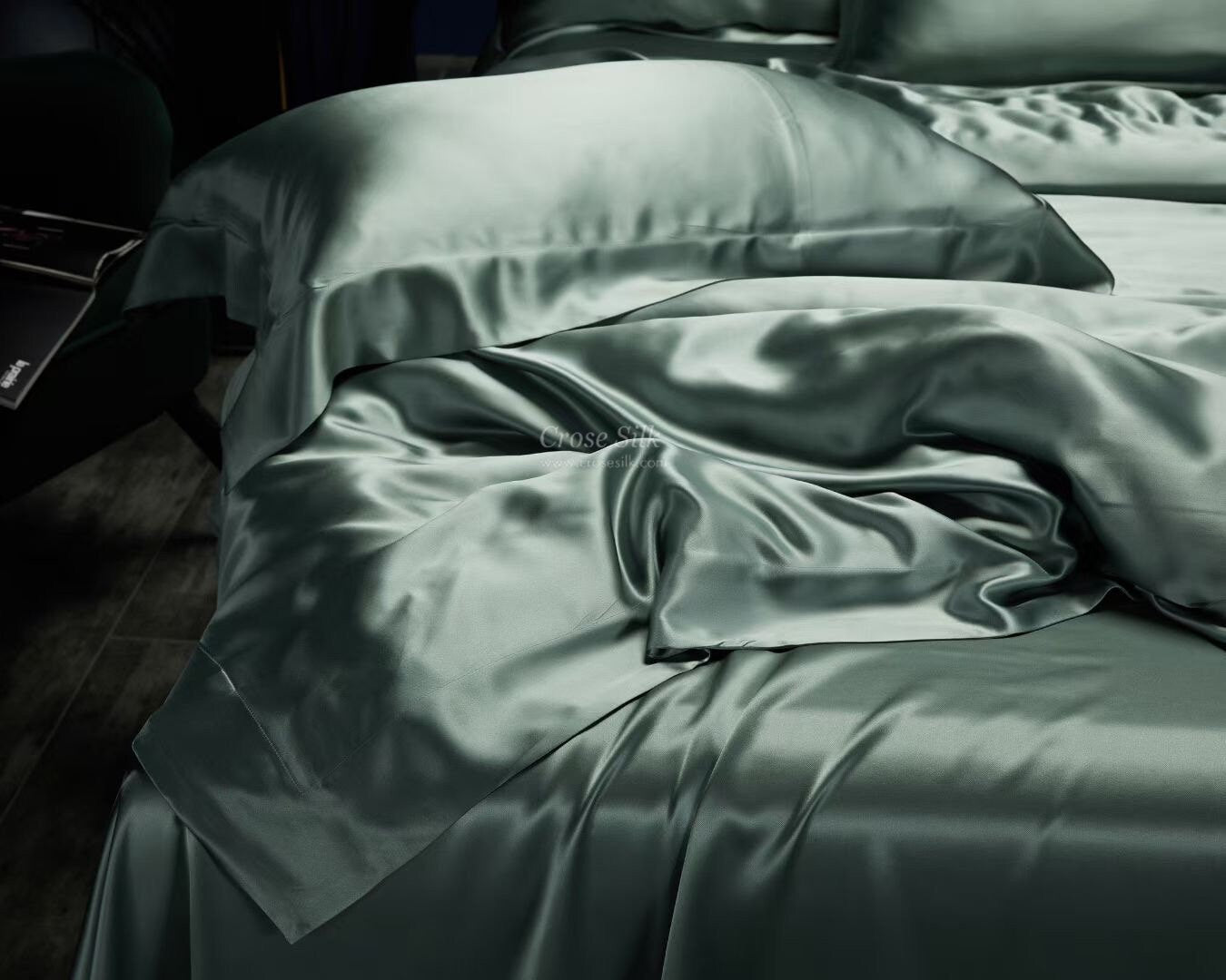 LILY PAD  - 25 Momme Mulberry Silk Bedding, Silk Duvet Cover, Silk Fitted Sheet, Silk Flat Sheet, Silk Pillowcase, 100% SILK