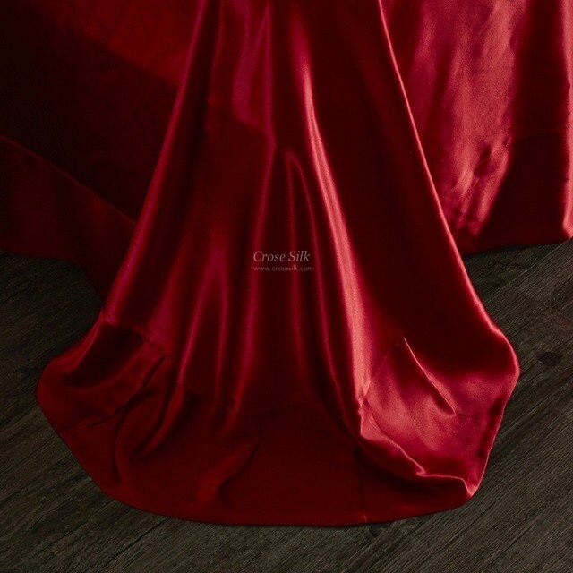 CRIMSON - 25 Momme Mulberry Silk Bedding, Silk Duvet Cover, Silk Fitted Sheet, Silk Flat Sheet, Silk Pillowcase, 100% SILK