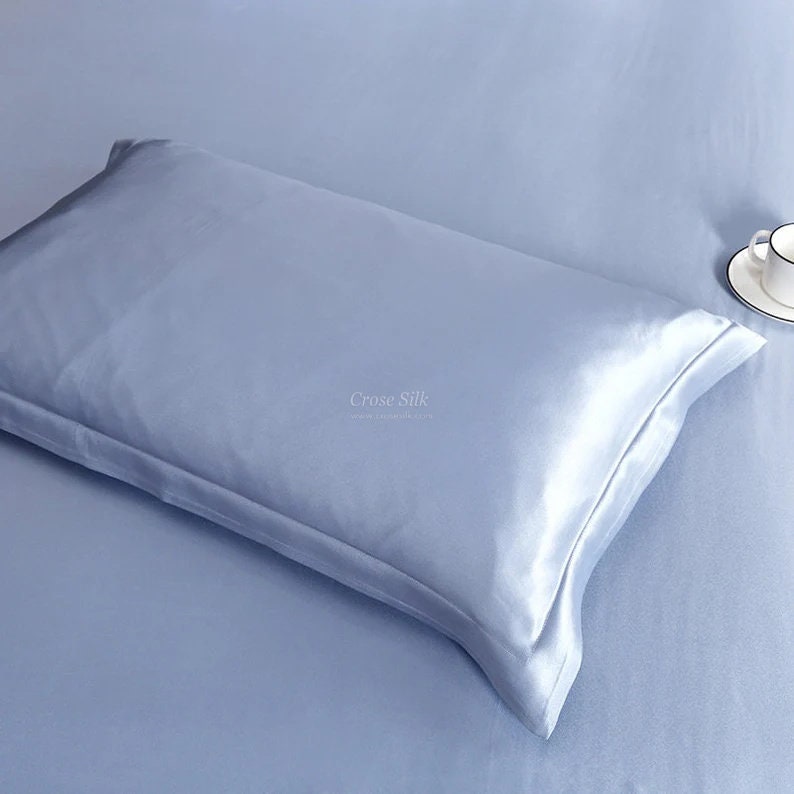 SOFT BLUE - 16 Momme 100% Silk Bedding 4pcs Suite