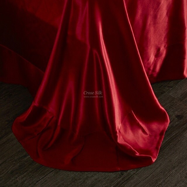 CRIMSON  - 25 Momme Mulberry Silk Bedding, Silk Duvet Cover, Silk Fitted Sheet, Silk Flat Sheet, Silk Pillowcase, 100% SILK