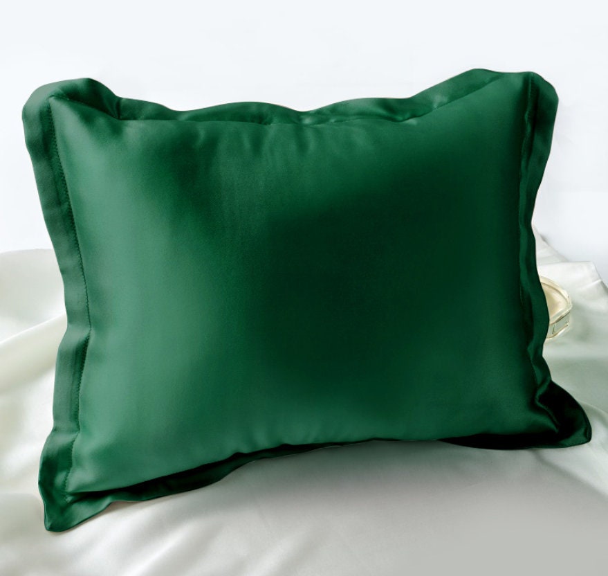 PILLOW CASE 100% silk OXFORD with 1" flange - body pillow genuine silk pillowcase Anti-wrinkle Queen King Standard sizes body cover