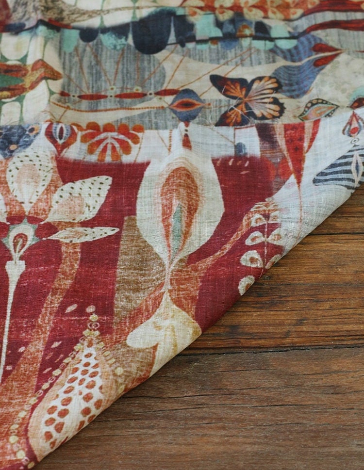 DXIAH - Digital Printing 42 Thread Count Ramie Fabric - 145cm wide by the Yard