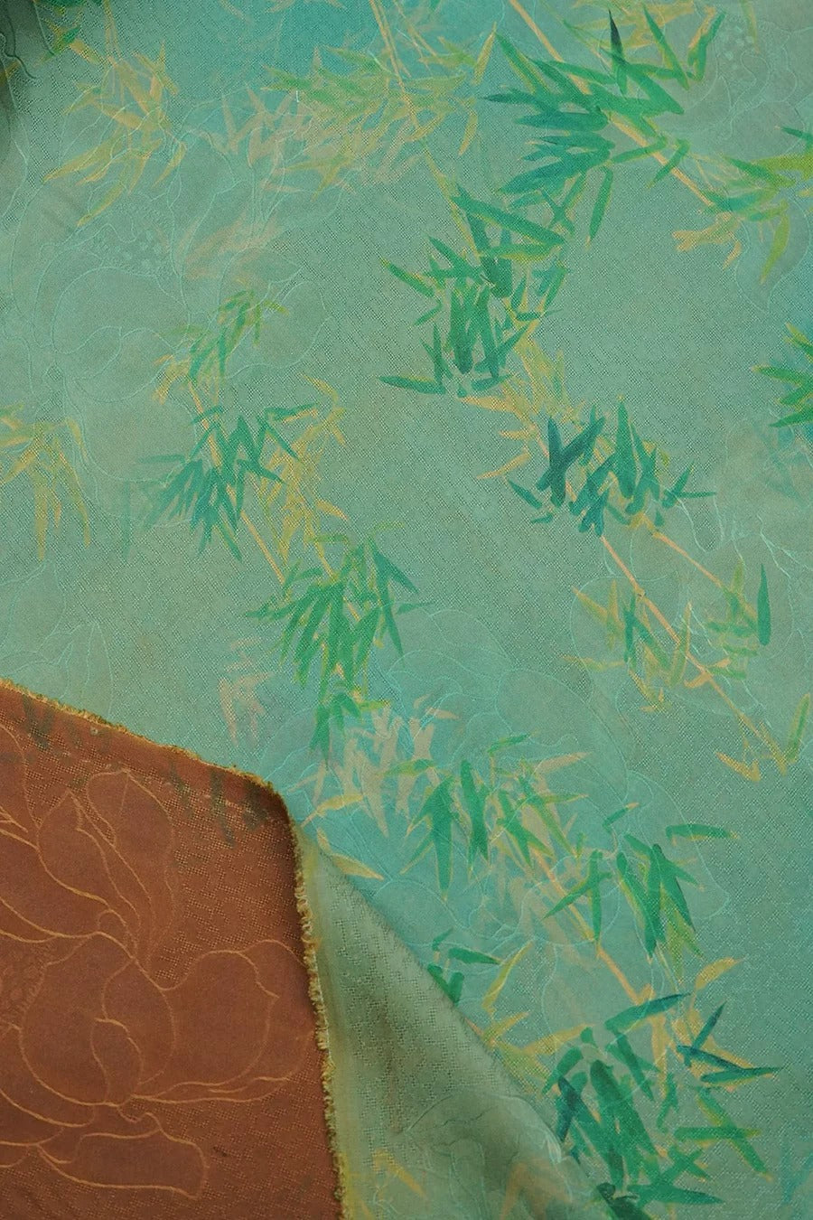 XYCZ - Plant dyed HongYunSha Silk fabric, Openwork HUALUO, 25 momme 110cm wide by the Yard