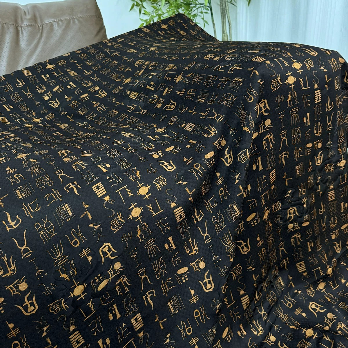 XYXXWZ - Plant dyed HongYunSha Silk fabric, Openwork HUALUO, 26 momme 110cm wide by the Yard