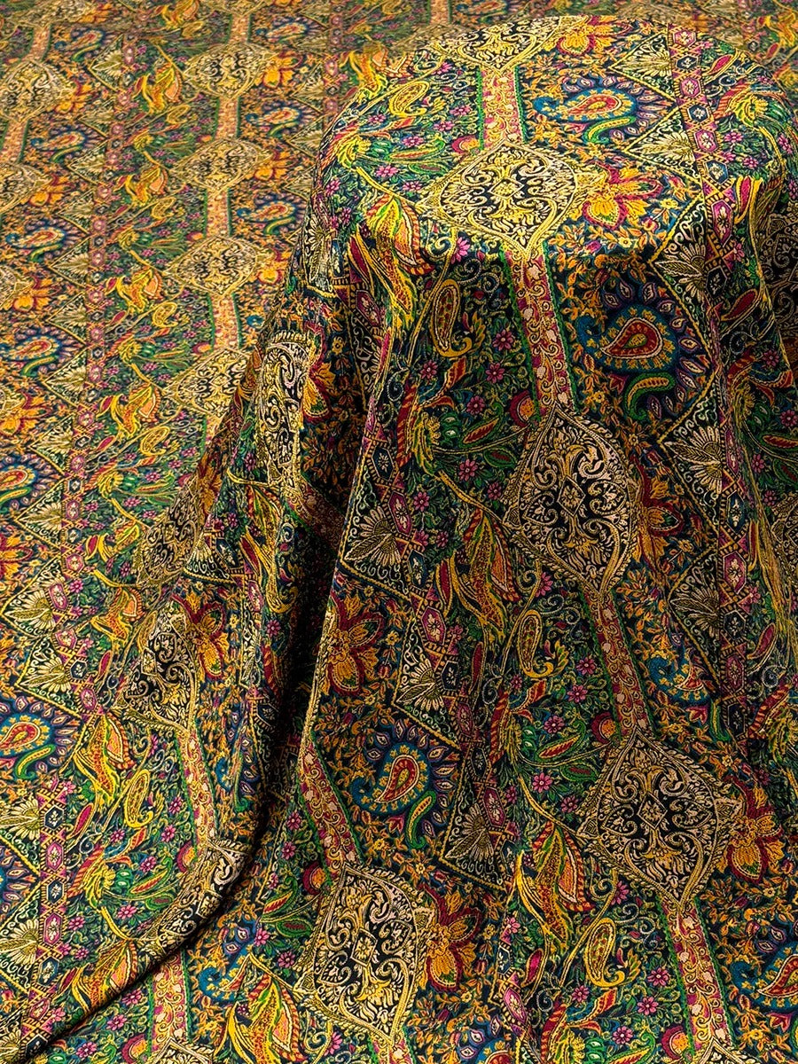 XYCSTY - Plant dyed HongYunSha Silk fabric, Openwork HUALUO, 25 momme 110cm wide by the Yard