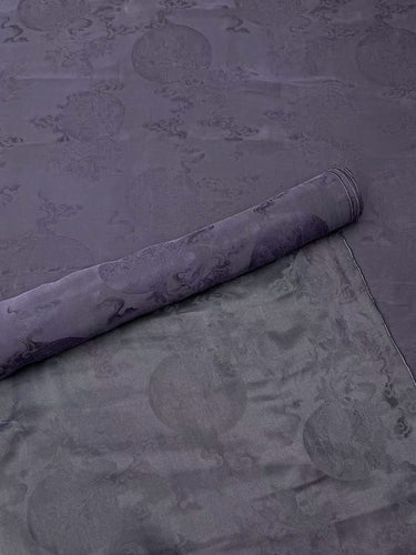 团花 Mud Silk fabric, Jacquard HUALUO, 26 momme 110cm wide by the Yard