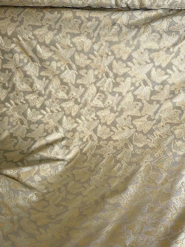 XYLN038 - Leno silk fabric, Gold weave Yarn-dyed, gold butterfly , 25 momme 114cm wide by the yard