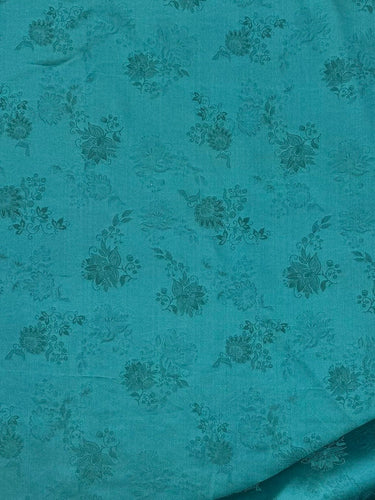 蓝底小花 Mud Silk fabric, Jacquard HUALUO, 25 momme 110cm wide by the Yard