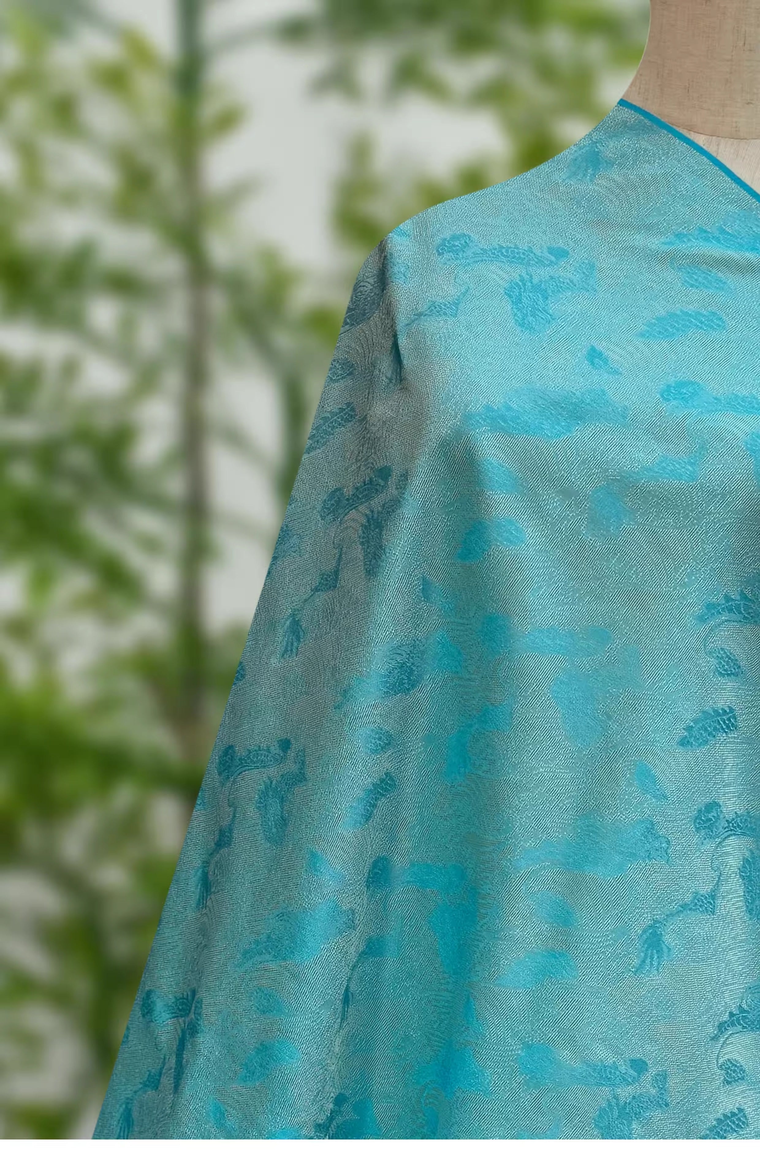 李德喜。四经八纬色织罗XYLN003 - Leno silk fabric,  blue,  25 momme 114cm wide by the yard