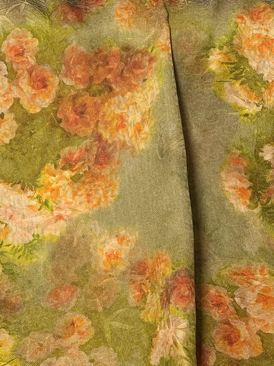 XYZY - Plant dyed HongYunSha Silk fabric, Openwork HUALUO, 25 momme 110cm wide by the Yard