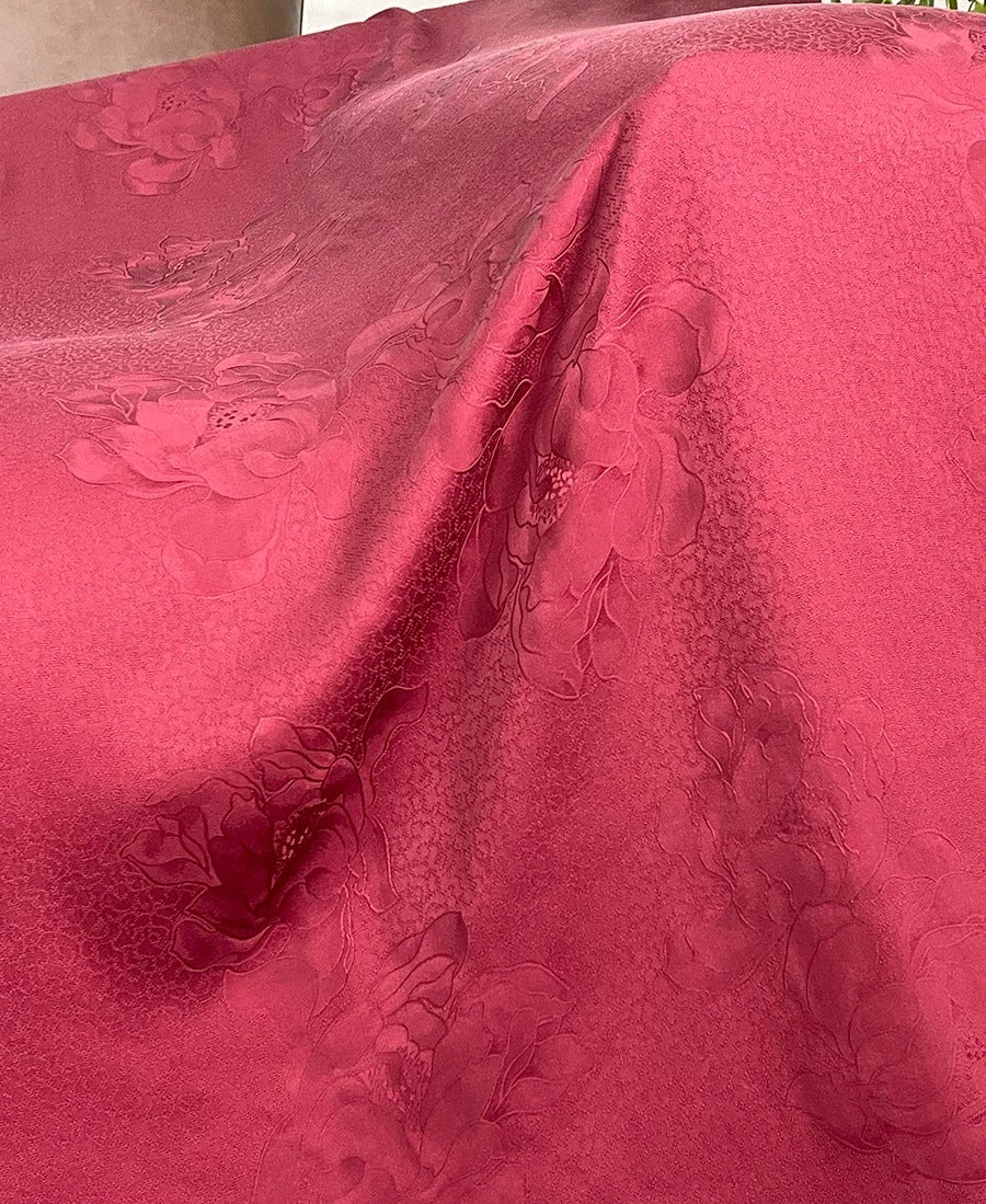 XYCSMD - Plant dyed HongYunSha Silk fabric, Openwork HUALUO, 25 momme 110cm wide by the Yard