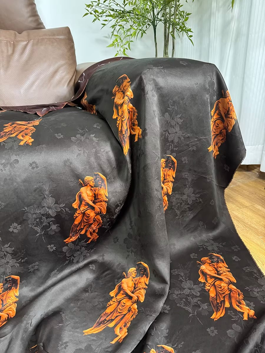 XYHYS uma·大卫- Jacquard HUALUO Hongyunsha silk fabric, 25 momme openwork texture, 110cm by the Yard