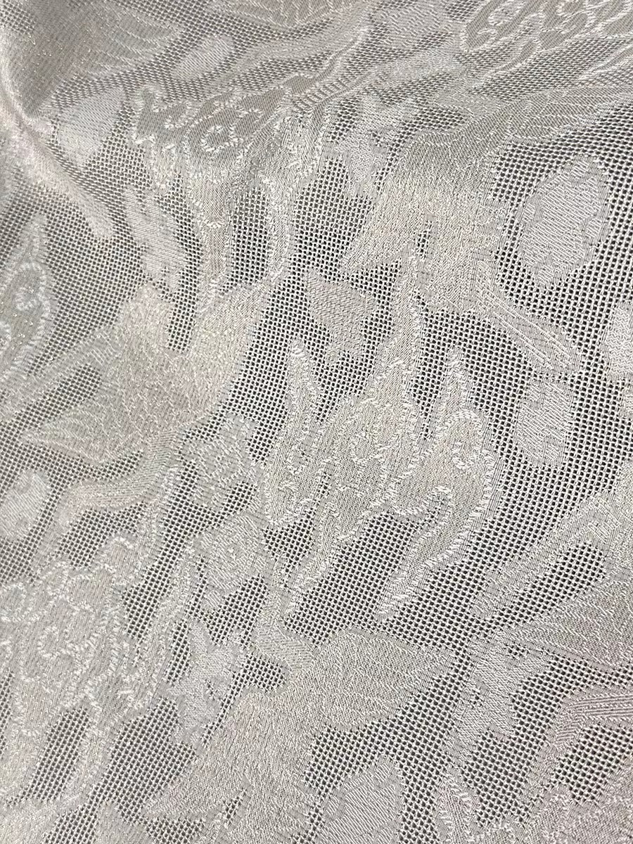 XYLN041 - Leno silk fabric, Gold weave Yarn-dyed, white, 25 momme 114cm wide by the yard