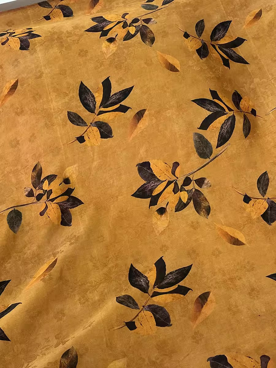XYHYS叶舞诗华 - Jacquard HUALUO Hongyunsha silk fabric, 25 momme openwork texture, 110cm by the Yard