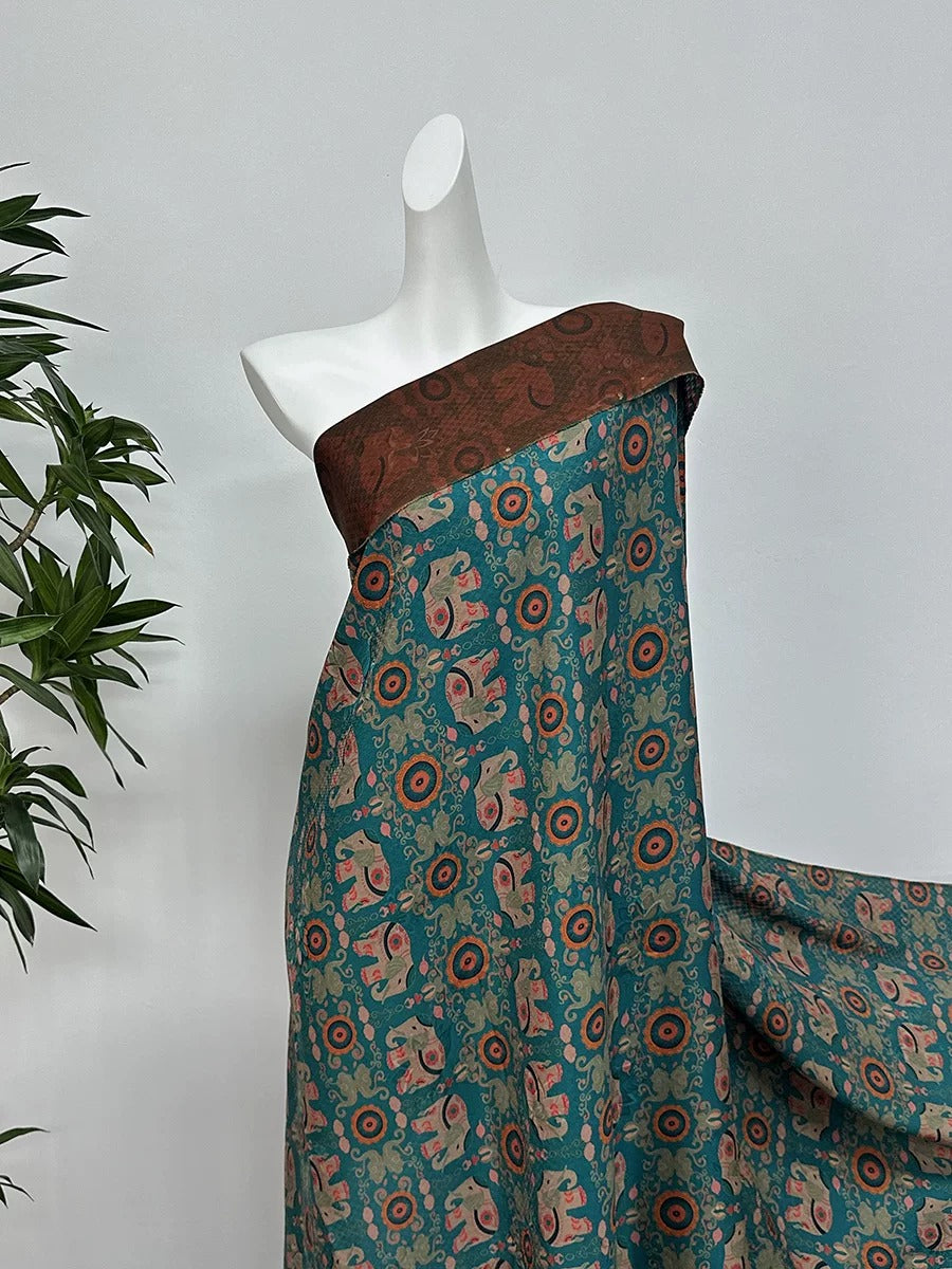 XYXX - Plant dyed HongYunSha Silk fabric, Openwork HUALUO, 26 momme 110cm wide by the Yard