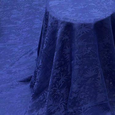 蓝色 Mud Silk fabric, Jacquard HUALUO, 25 momme 110cm wide by the Yard