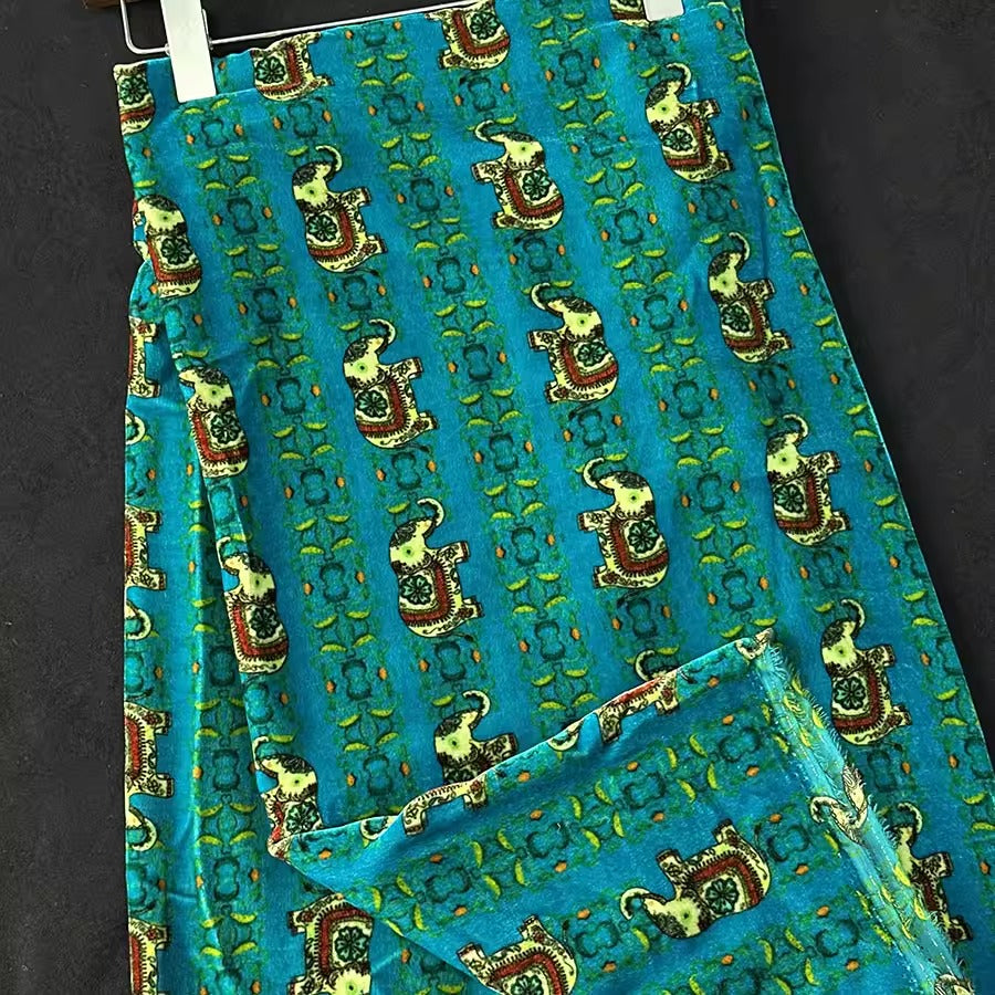 XYYHSR056 - Print Silk Velvet Fabric, 140cm wide by the Yard