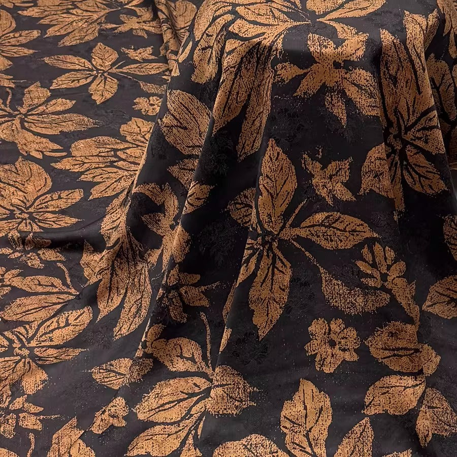 XYHYS 大拓叶- Jacquard HUALUO Hongyunsha silk fabric, 25 momme openwork texthture, 110cm by e Yard