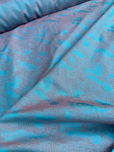 李德喜。四经八纬色织罗XYLN009 - Leno silk fabric, red and blue,  25 momme 114cm wide by the yard