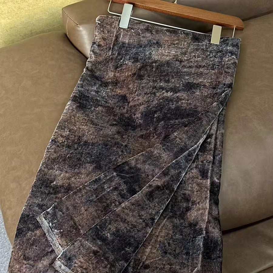 XYYHSR049 - Print Silk Velvet Fabric, 140cm wide by the Yard
