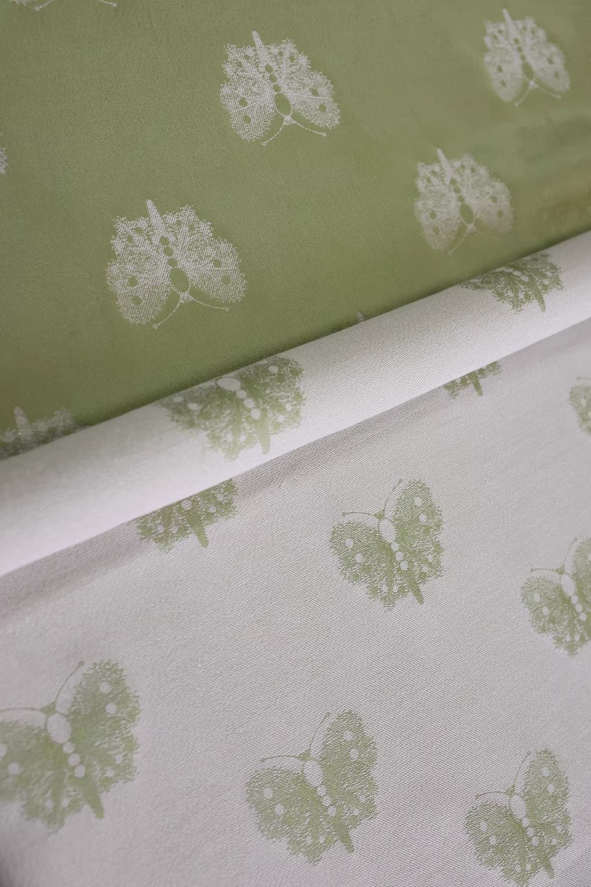 SJKSM003- Jacquard silk wool blend fabric,  matcha green 135cm wide by the yard