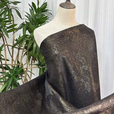 鎏金牡丹 Mud Silk fabric, Jacquard HUALUO, 26 momme 110cm wide by the Yard