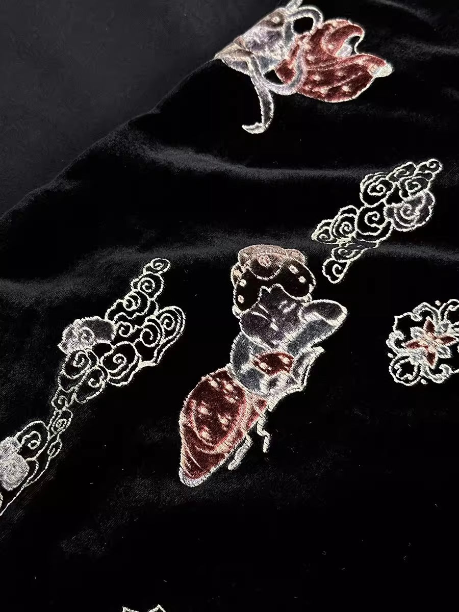 XYYHSR016 - Hot Stamping Metallic Silk Velvet Fabric, 140cm wide by the Yard