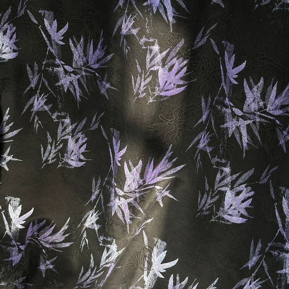 鎏金紫竹 Mud Silk fabric, Jacquard HUALUO, 26 momme 110cm wide by the Yard