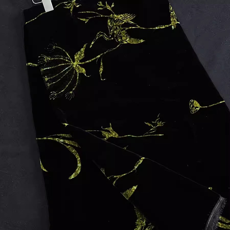 XYYHSR035 - Print Silk Velvet Fabric, 140cm wide by the Yard