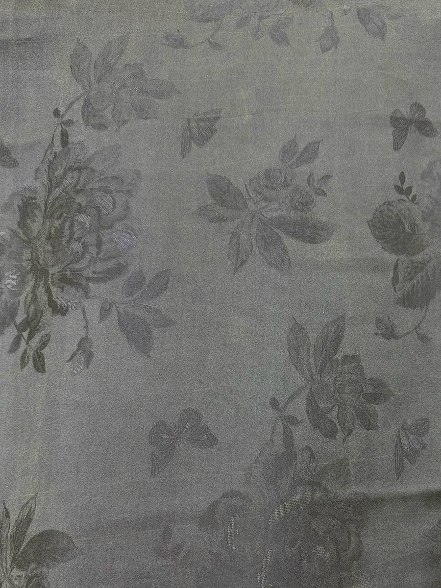 缠枝 Mud Silk fabric, Jacquard HUALUO, 26 momme 110cm wide by the Yard