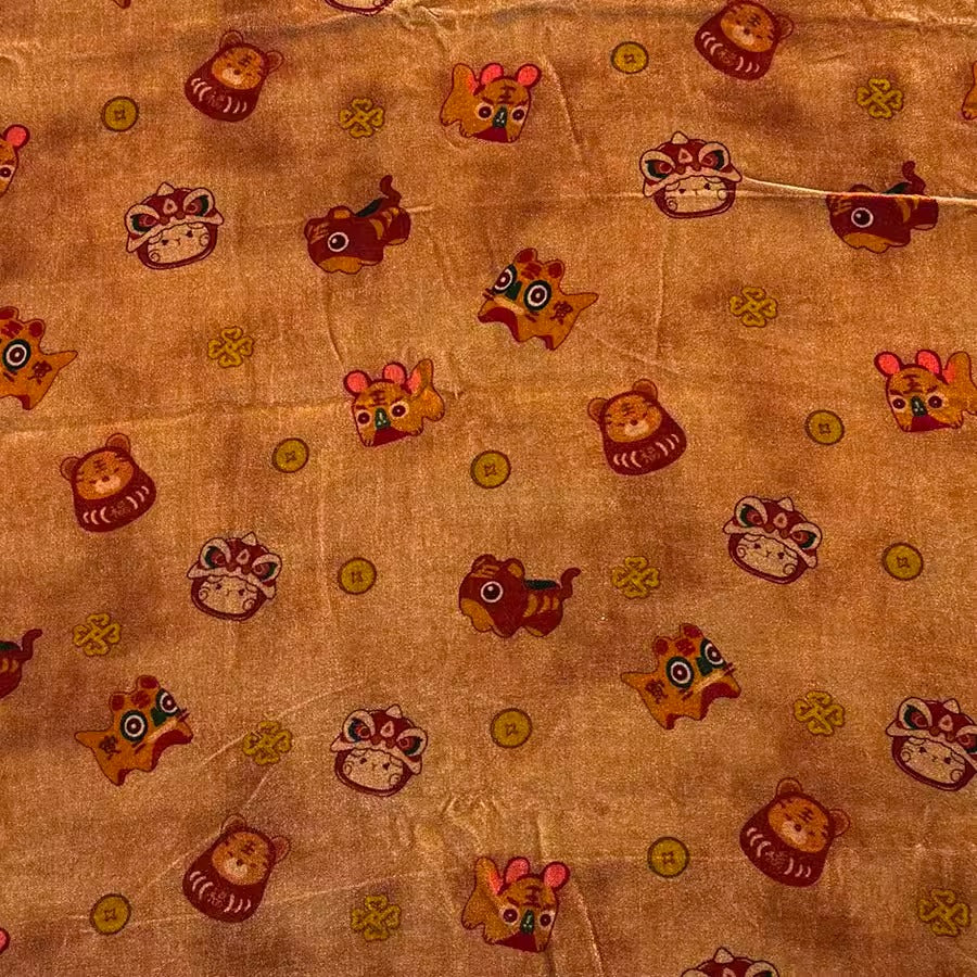 XYYHSR005 - Plant-dyed Print Silk Velvet Fabric, 140cm wide by the Yard