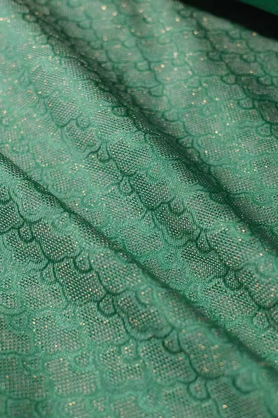 XYLN033 - Leno silk fabric, Gold weave Yarn-dyed, coffee color RUYI, 25 momme 114cm wide by the yard
