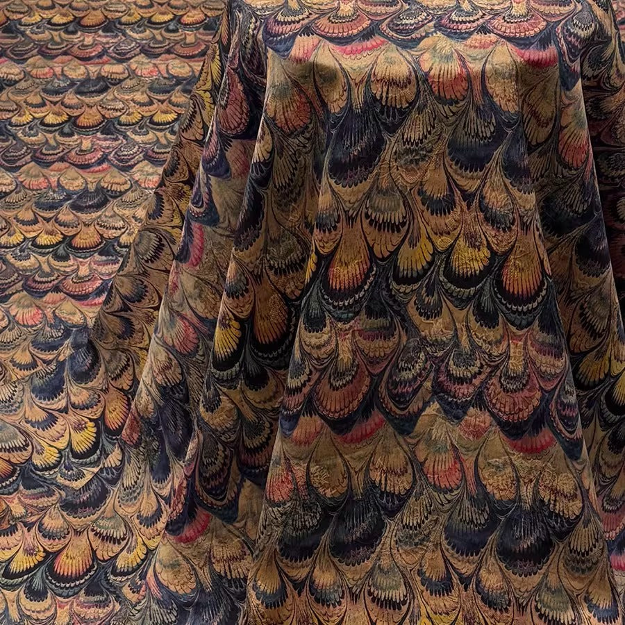 XYHYS 彩羽- Jacquard HUALUO Hongyunsha silk fabric, 25 momme openwork texthture, 110cm by e Yard