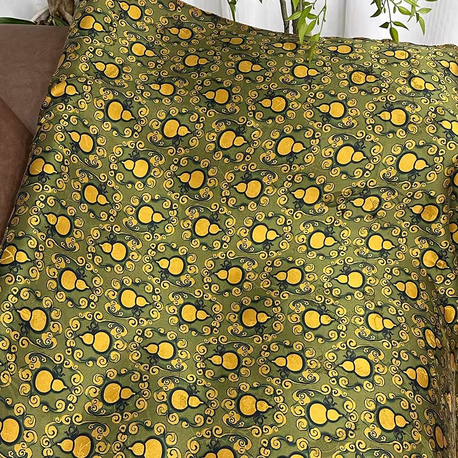 XYHYS 祥云葫芦- Jacquard HUALUO Hongyunsha silk fabric, 25 momme openwork texture, 110cm by the Yard