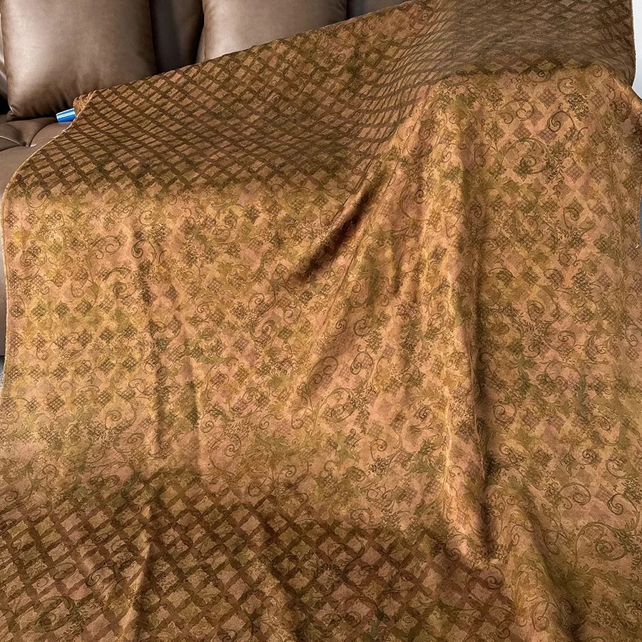 暗夜蔓纱  Mud Silk fabric, Jacquard HUALUO, 25 momme 110cm wide by the Yard