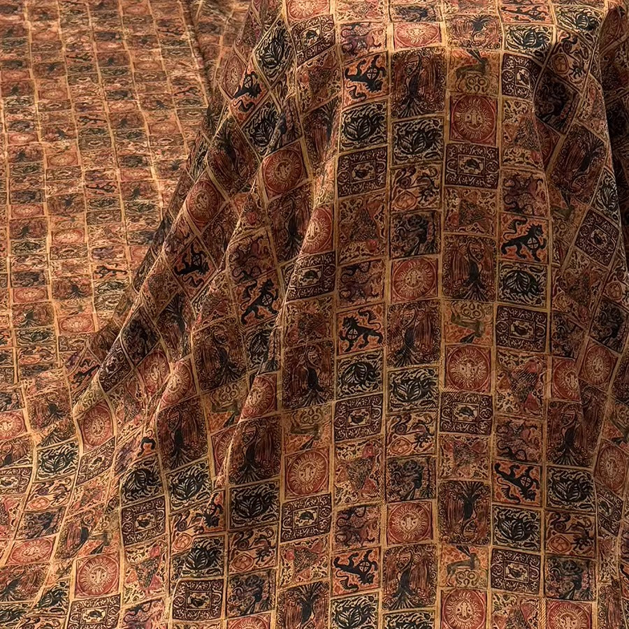 XYHYS 动物格子- Jacquard HUALUO Hongyunsha silk fabric, 25 momme openwork texthture, 110cm by e Yard