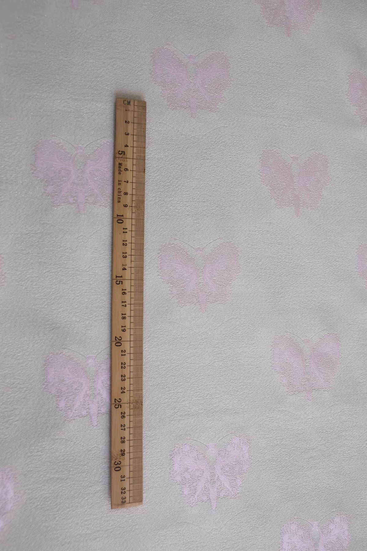 SJKSM014- Jacquard silk wool blend fabric, 45 momme ,butterfly light pink, 135cm wide by the yard