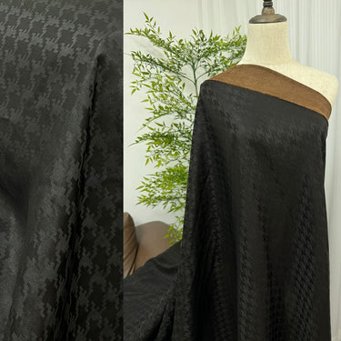 千鸟格 Mud Silk fabric, Jacquard HUALUO, 25 momme 110cm wide by the Yard
