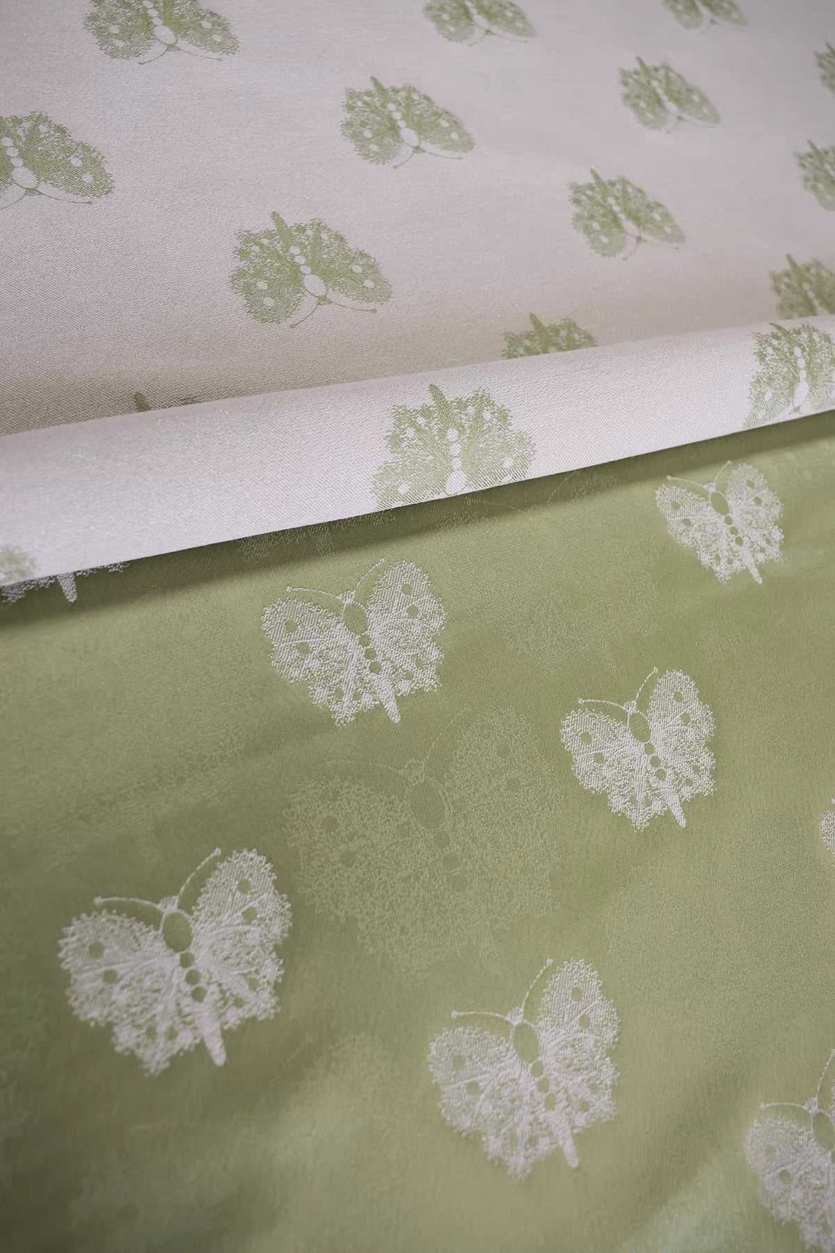 SJKSM003- Jacquard silk wool blend fabric,  matcha green 135cm wide by the yard