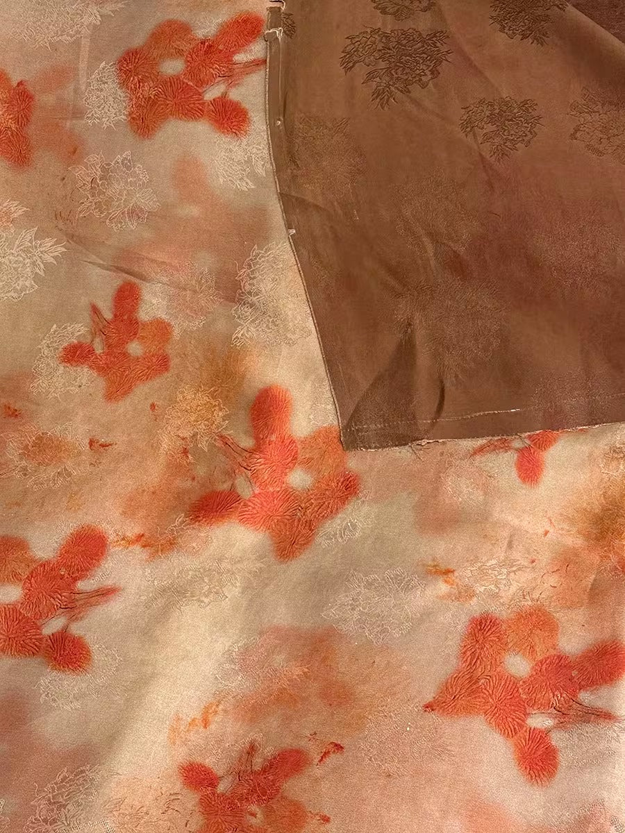 XYHYS 提花缎花萝- Jacquard HUALUO Hongyunsha silk fabric, 25 momme openwork texture, 110cm by the Yard