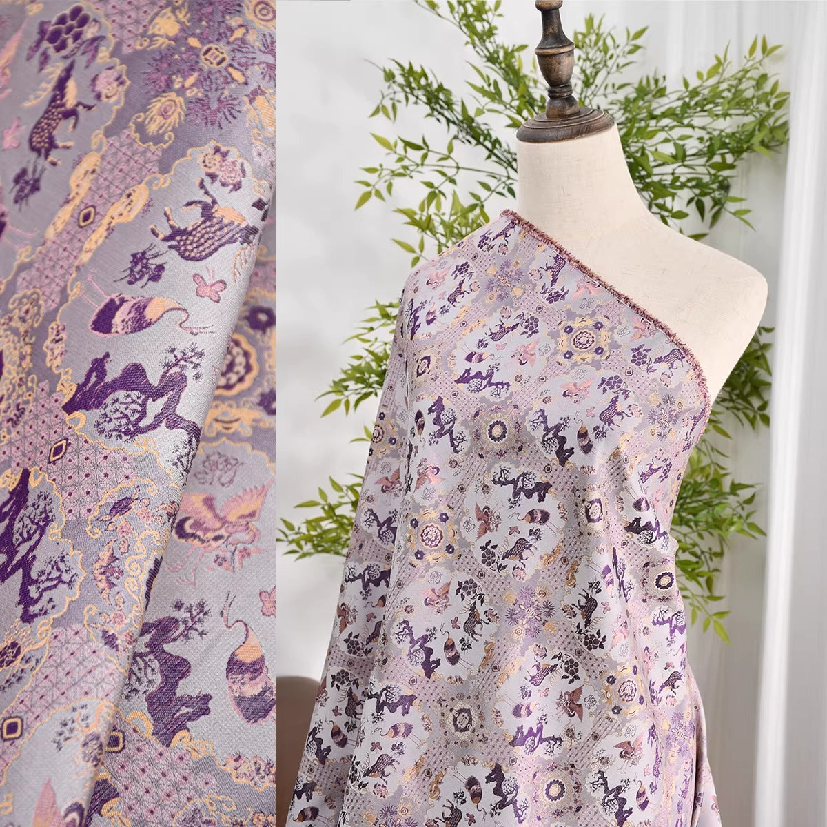 XYLDXSJ001 - Song Brocade 李德喜宋锦, 38 momme 140cm wide by the yard