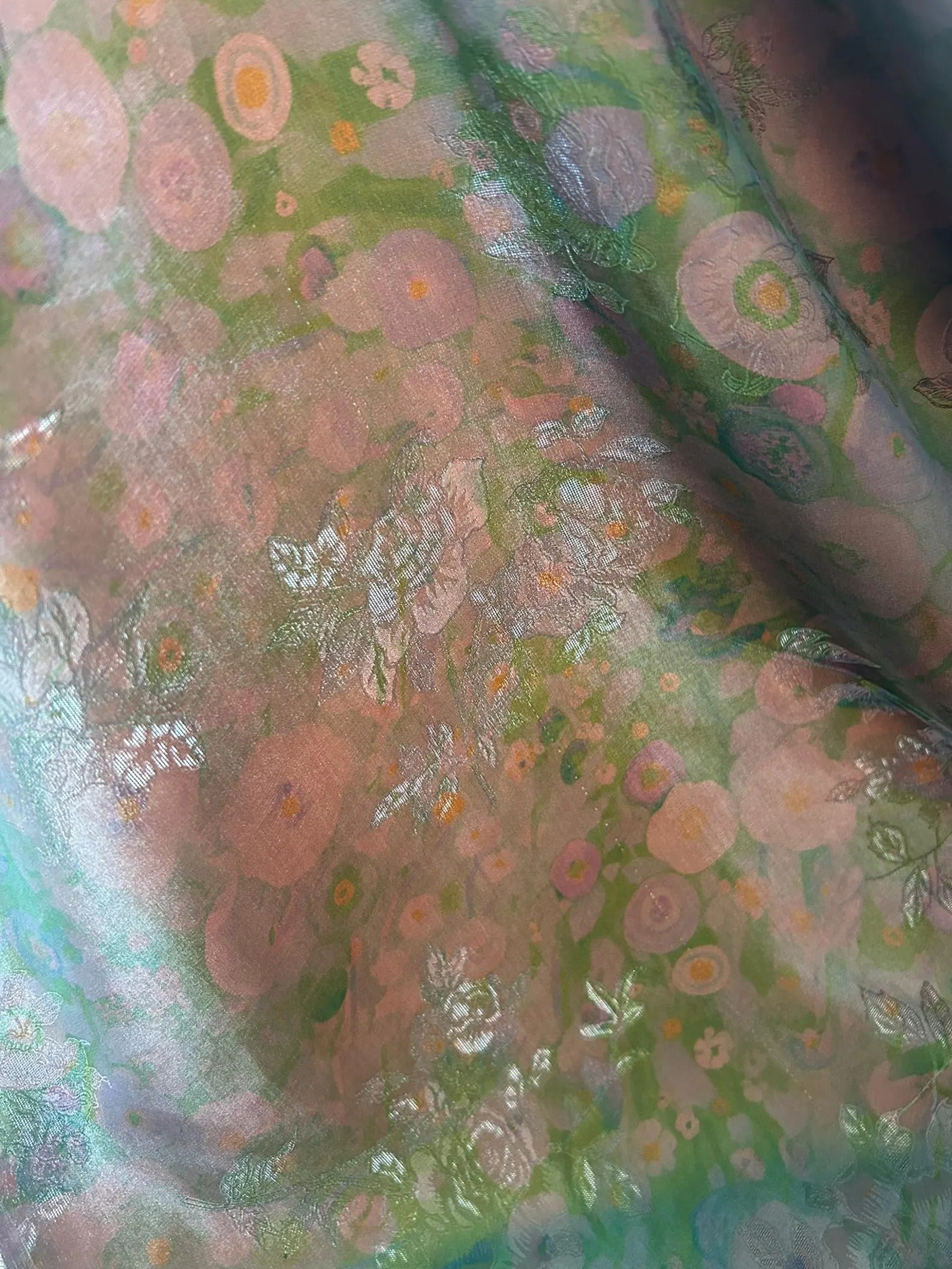 YOULH - Handmade 25 Momme HUALUO Jacquard Mud Silk Fabric (Openwork texture) - 112cm by the Yard