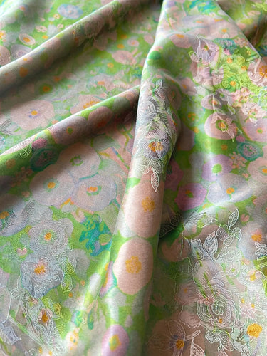 YOULH - Handmade 25 Momme HUALUO Jacquard Mud Silk Fabric (Openwork texture) - 112cm by the Yard