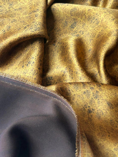 CFFGUW - PIZI Mud Silk Fabric, 45 Momme Gold Melon texture, 110cm by the Yard