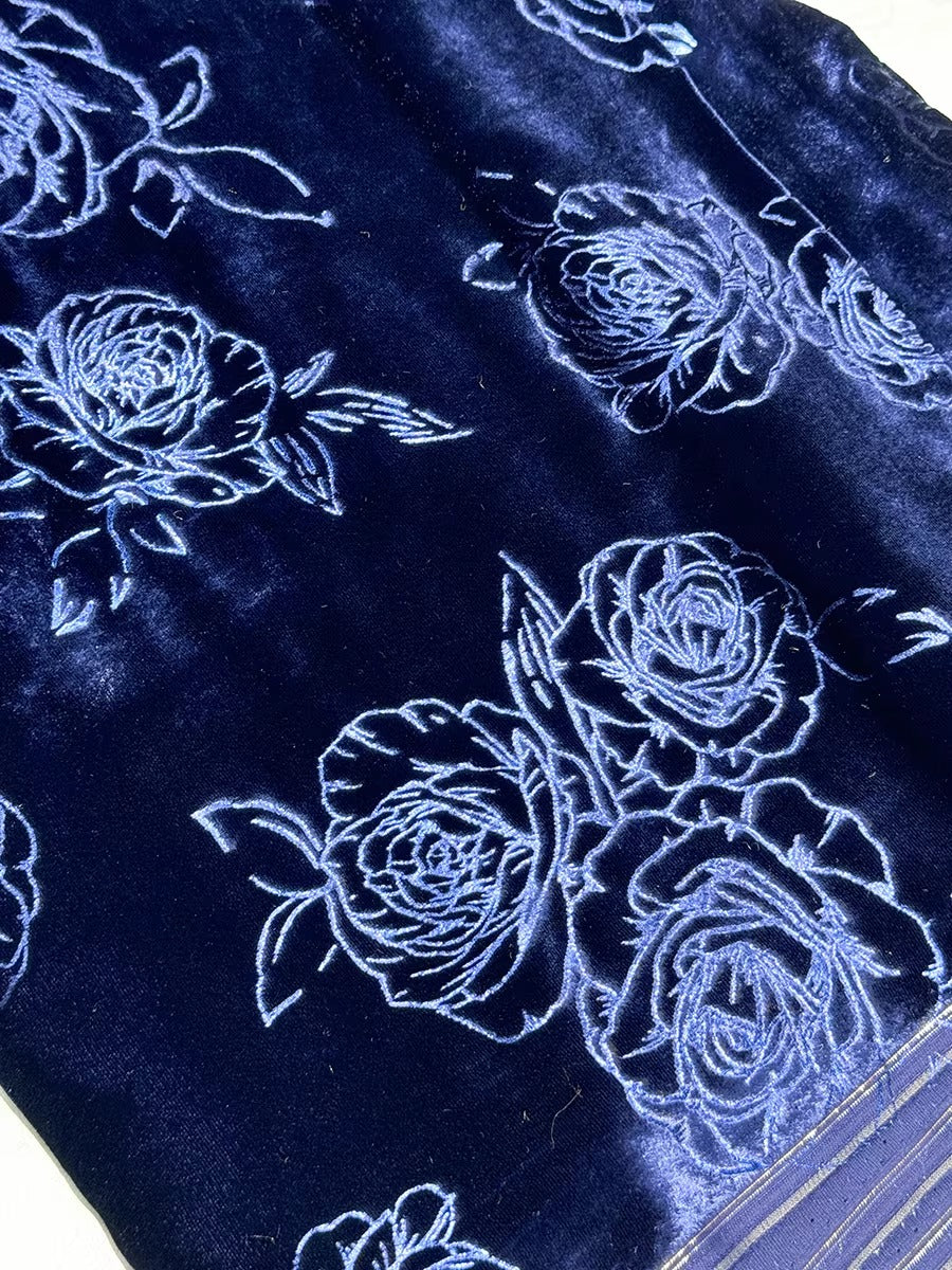 XYYHSR012 - Hot Stamping Metallic Silk Velvet Fabric, 140cm wide by the Yard