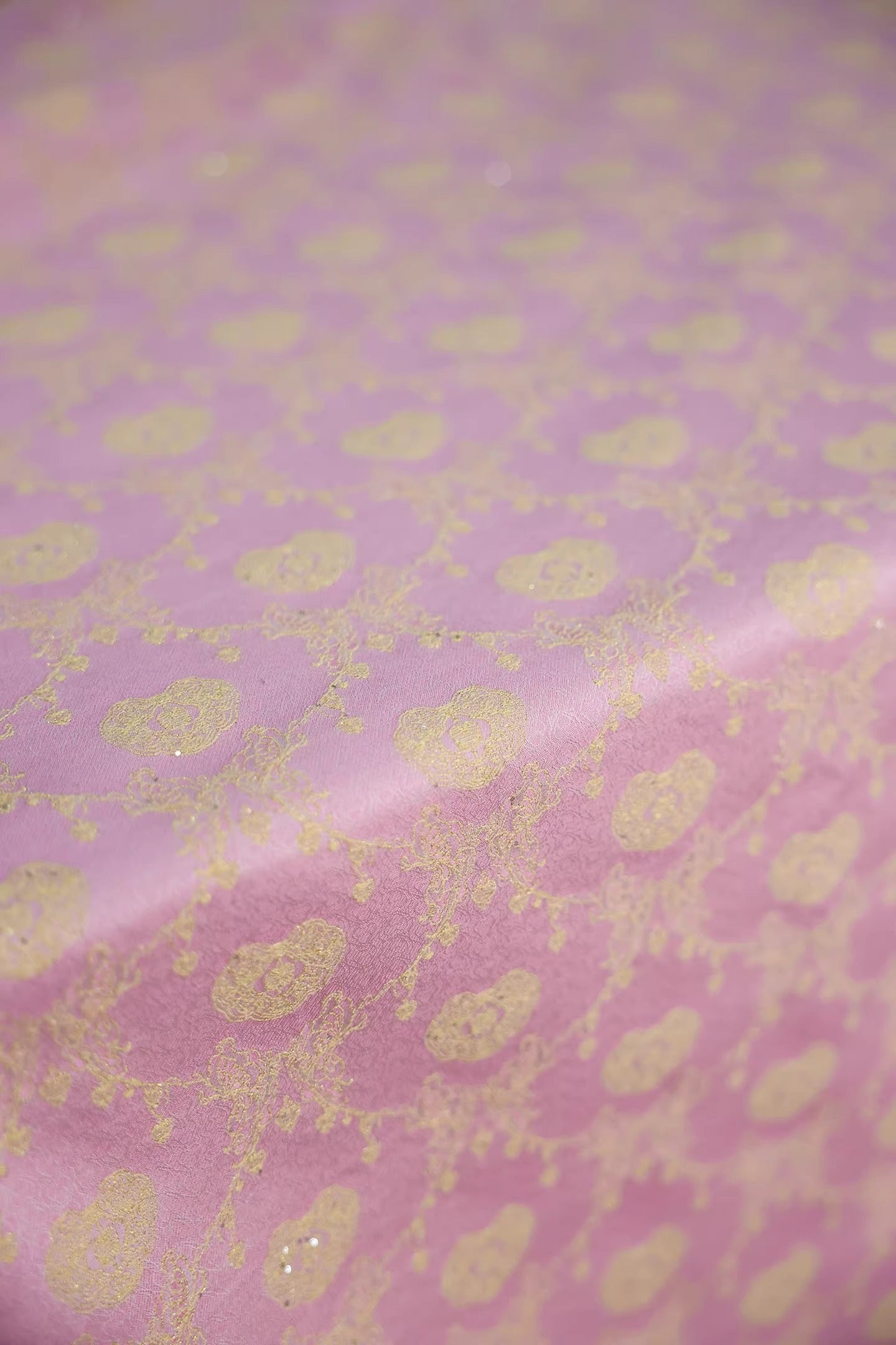 SJKSM007- Jacquard silk wool blend fabric,  53 momme , pink , 130cm wide by the yard