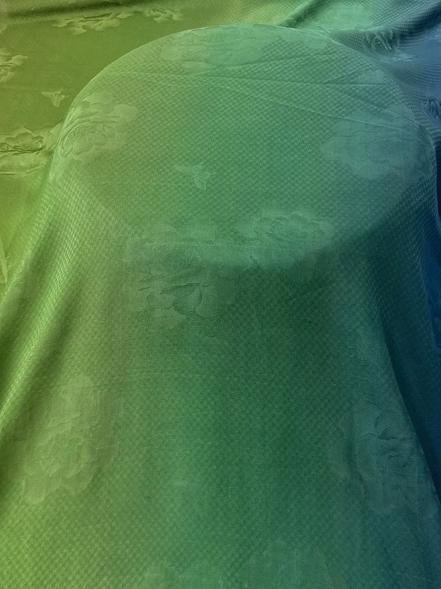 XYQLJB - Plant dyed HongYunSha Silk fabric, Openwork HUALUO, 25 momme 110cm wide by the Yard
