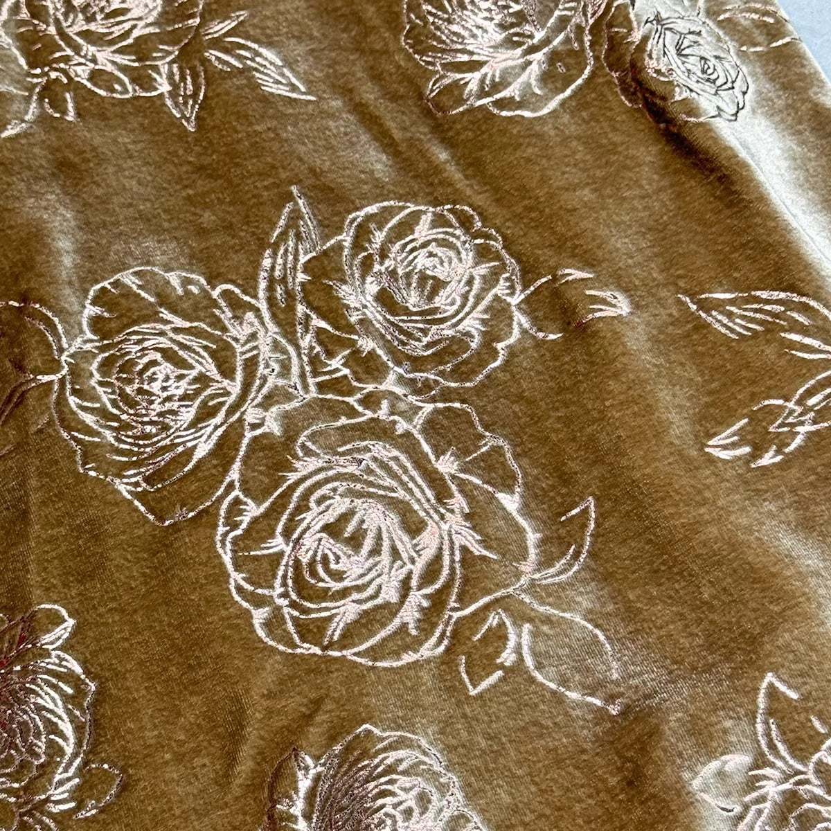 XYYHSR012 - Hot Stamping Metallic Silk Velvet Fabric, 140cm wide by the Yard