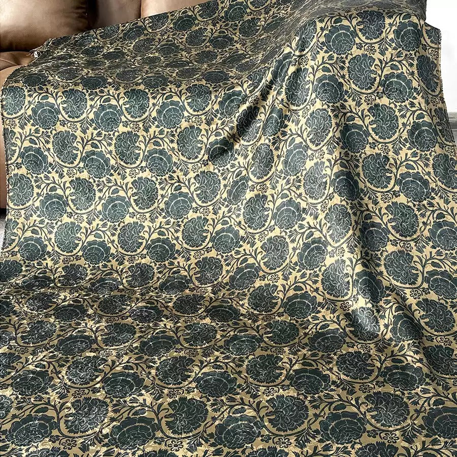 uma   Mud Silk fabric, Jacquard HUALUO, 25 momme 110cm wide by the Yard