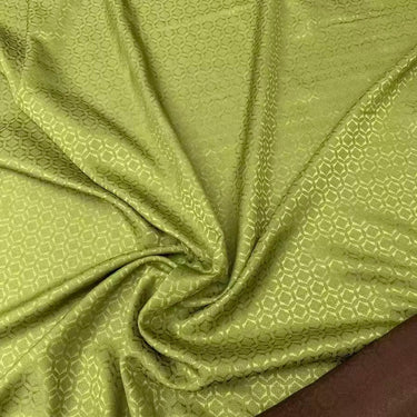 龟背果绿 Mud Silk fabric, Jacquard HUALUO, 25 momme 110cm wide by the Yard